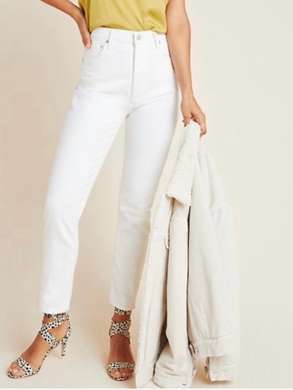 AGOLDE Nico Straight Jeans Size 25 White High Rise Button Fly